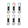 Pocket Watches Mountaineering Uhr mit Compass Carabiner Design Simple Mode (schwarz)