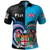 Polos de la mode masculine Fidji Polo Polo Men des hommes Hawaiian 3D IMPRESSIAN POLYNESien Shirts Casual Button Tees Summer