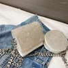 Väska mini mode tjock kedja två-i-en västerländsk diamant axel messenger koreansk version