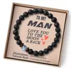 To My Son Bracelet from Mom Bracelet Natural Volcanic Stone Lava Stone Trendy Jewelry Gift for Dad/Husband/Son Jewelry Charm Fashion Wholesale 12 Design No box