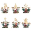 Kandelaars Kersthouder Lantaarn Smeedijzeren Santa Claus Elk Snowflake Candlestick Year Table Decoratie