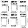 Storage Bottles 200/250/300/400/500/650ML Glass Sealed Jar Large Capacity Clear Fruit Jam Nuts Grain Cereal Seasoning Tea Leaf Container Box