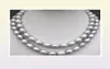 Piękny 910 mm Naturalny Tahitian Srebrny Srebrny Naszyjnik Pearl 32 Quot96722971909811