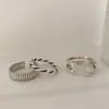Cluster anneaux Uniorsj 925 Bijoux en argent sterling japonais et coréen Design torsadé vintage ouvert aux femmes