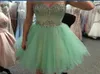 POS POS Real Mint Green Short Prom HomeComing Dresses 2019 Beads Crystal Sweetheart Mini Tulle 8th Grading Graduation Party Grow9002132