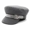 Berets Classic Black High Quality Pumpkin Hats For Women Spring Autumn Winter Felt Cap Ladies Hat Woolen Beret