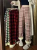 Frauenhose 2024 Herbst und Winter verdickte Vintage Wide Leg Plaid Casual Women Straight Tube Locker