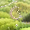 Decorazioni da giardino Crystal Dream Catcher Moon Suncatcher Decorazione sospesa Decorazione Rainbow Sun Catcher Prism Crystal Moon Ornament for Window Patio Garden