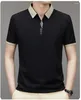 Men's Polos 2024 Camisa Polo Spring e Summer Business Business Solid Color T-shirt Filt Sports Manga curta Manga curta