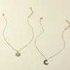 Choker Hippie Vintage Double Necklace Pearl Sun Moon For Women Pendant Chains Jewelry Indie Aesthetic