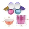 Vormen 100 stks papier cupcake cup aluminium folie muffin bakbekers liners cupcakes case goud/zilver/rood/blauw/zwarte keuken bakgereedschap