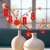 Figurines décoratines Spring Festival Decoration Année chinoise Ornement Carte-cadeau Gift Red Hang Tag Ornements Lucky Character Pendants