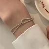 Bracelets de charme em U-magical simples com casal assimétrico para mulheres requintadas jóias de corrente de metal de dupla camada dupla