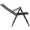 Ensemble de meubles de camp de 2 patio pliant chaise inclinable inclinable camping ajusté noire portable