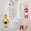 Vormt nieuwe voetbalspelers Silicone Cake Mold Sneakers Fondant Molds Diy Clay Cupcake Candy Chocolate Decoration Resin Baking Tools