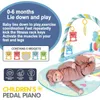 Baby Fitness Stand Musik Spela Gym Aktivitet Toys Born Piano Crawling Filt Pedal Game Pad Early Education 0-36 månaders gåvor 240423