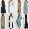 2024 Solid Color Pulever en V-Cheach Resort Elegant Long Dress Cardigan Cardigan Casual Dos piezas 2404272