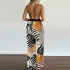 2024 Dameskleding Suspender Digitale print Mouwloze V-hals kleurrijke jumpsuit voor vrouwen 240426