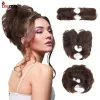Chignon Leeons Bun Messy Bun Hair Piece clipe de pente lateral em cabelo Hair Hairpiece Para mulheres Curto de pão de cabelo ajustável versátil natural curto
