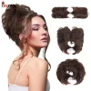 Chignon Leeons Messy Bun Hair Piece Side Comb Clip In Hair Bun Hairpiece For Women Short Natural Straight Versatile Adjustable Hair Bun