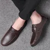 Scarpe casual in pelle Lace-up fatti a mano maschio vintage per tutta la partita da uomo Slip on Leisure Walk Classic Flats Driving