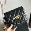 Handbag Designer Brand Women's Bag Classic Square Fat Chain New Black Gold Leather Full Ling Grid Universal Shoulder Crossbody