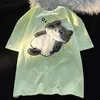 2024 Summer Cartoon Cat Womens Tshirt Korean Simple Casual Short Rleeve Fun Słodka słodka topy Y2K 240424