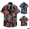 Shirts Spring And Summer Beach Flowers Shirt Hawaiian Mens Large Size Special Ocn Club Party Wear Drop Delivery Wedding , Events Men'S Dh6Dh