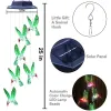 Solar Fairy Light Outdoor Powered LED Wind Chime IP65 wasserdichte Schmetterlingsbutter -Hummingbird Rasenlampen für Garten Yard Dekoration