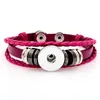 Retro Handmade Braided Leather Snap Button Bangles fit 18MM Snaps for Women Men Buttons Jewelry