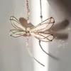Décorations de jardin créatives Metal Wing Dragonfly Crystal Suncatcher Wind Carings Butterfly Home Decor Window Car Ornements