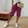 Frauenhose Sommer für Frauen plus Größe Damen Mode Mody Mody Large Pocket Elastic Cason Capris Frau Hosen