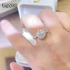 Cluster Rings Silver 925 Оригинал 1 блестящий бриллиантовый тест прошлого D Цвет Moissanite Wedding Cring для девочек -подростков подарки драгоценные камни украшения