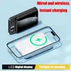 Cell Phone Power Banks 2024 Hot 100000mAh Wireless Power Pack Magnetic Qi Portable Power Pack C-Type Quick Charger Suitable for iPhone 15 14 13 Samsung MaCsafe J240428