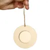 Frames 10pcs Mini Round Wood Po Frame Picture Holder With Hanging Rope DIY Wooden Crafts For Wall Decoration