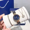 Robe 3 sets de luxe Femmes Regarder Bracelet Collier Top Brand Designer Fashion Lady Watches For Womens Christmas Birthday Gift Wrists Wristprooft with Gift Box