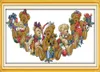 Christmas Bears Doll Home Decor Paintings Handgjorda Cross Stitch Embroidery Nålarbetet räknade tryck på duk DMC 14CT 11CT5609635