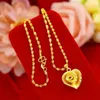 Goud 24K ketting sieraden AU750 Modieuze 999 Nonfading Rose hanger sleutelbeen kettingcadeau voor vrouwen 240422