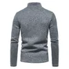Mens Hoodies Sweatshirts Fashion Slim Fit Basic Turtleneck Knitted Sweater Half Zip Open High Collar Plover Male Autumn Winter Tops Dr Dhngr