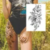 Books Sexy Flower Temporary Tattoos For Women Body Art Painting Arm Legs Tattoos Sticker Realistic Fake Black Rose Waterproof Tattoos