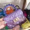 2024 NOVO ESTILO COREANO SACO DE FRAGRANÇA PEQUENA FRANCORAÇÃO VERSÁTIL RHombus Cadeia transparente Saco de Jelly Pearl Bolsa Crossbody