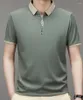 Мужская половая рубашка Polos 2024 Polo Spring и летняя бизнес-футболка с твердым цветом удобной спортивной бренд с коротким рукавом с коротким рукавом