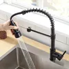 Robinets de cuisine LED nickel brossé pour lavabo un levier unique Sortez des mélangeurs de bec de source