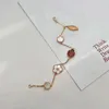 High Standard Bracelet Gift Choice Ladybug armband vierbladige kever 18k Rose Gold Natural Lucky Flower met gemeenschappelijke vnain