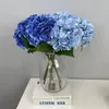 Decoratieve bloemen Simulatie 3D Gedrukte Hydrangeas Twijgen woonkamer Decor Witgele hortensia kunstmatige bloementuindecoratie