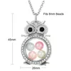 Lockets Crystal Sier Pearl Cage Pendant Necklaces For Women Living Memory Beads Glass Magnetic Open Floating Chains Fashion Drop Del Dhvtj