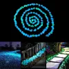 Decorações 500pcs brilham no jardim escuro seixos pedras para pedras para pátio e passarelas decoração de pedras luminosas decorativas diy em azul