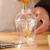 Dinnerware Syrup Dispenser Mason Jar Honey Elegant Diamond-shaped Glass With Stainless Steel Cover For Kitchen