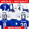 USAS Soccer Jerseys 2024 2025 Copa America USWNT Женщина детская комплект USMNT 24/25 Home Away Football Рубашки Мужские игроки версии 2024 Pulisic Smith Morgan Balogun Plus