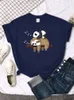 designer t shir mens shirt Kawaii Sleeping Sloth Personality Graphic Shirts Men Women Cute Anime Tops Breathable Comfortable Tee Summer T Shirt Sloth pattern